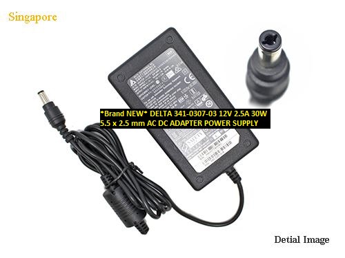 *Brand NEW* 341-0307-03 DELTA 12V 2.5A 30W 5.5 x 2.5 mm AC DC ADAPTER POWER SUPPLY
